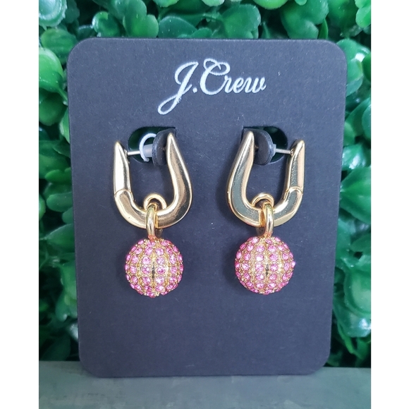 J. Crew Jewelry - 12. J.Crew Pavé ball huggie hoop earrings